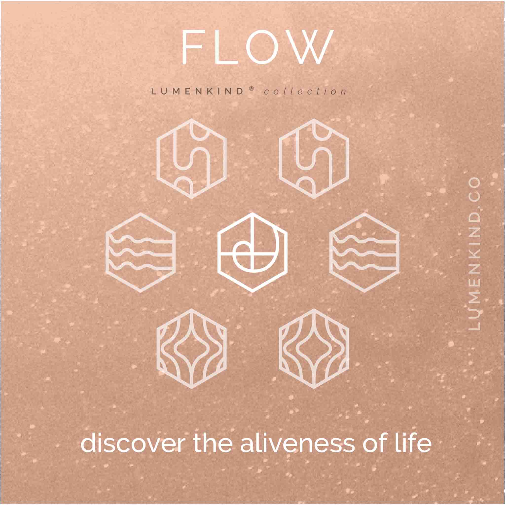 The Flow Collection helps you discover the aliveness of life. It has Flow, Feel, Create, and Play Mindful Marks.