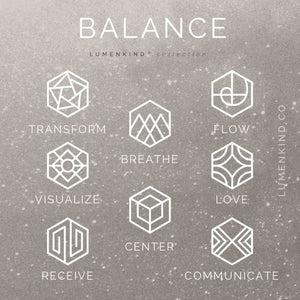 The Balance Collection of Mindful Marks includes Breathe, Center, Flow, Transform, Love, Communicate, Visualize and Receive.