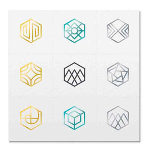 Front side page of Metallic Balance mindful marks temporary mindfulness tattoo wearable reminders.