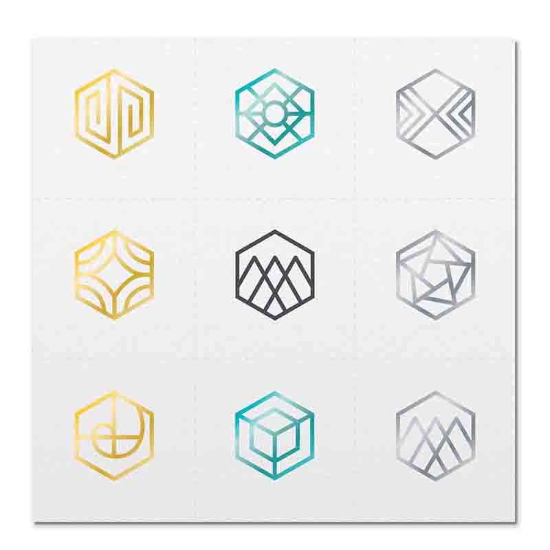 Front side page of Metallic Balance mindful marks temporary mindfulness tattoo wearable reminders.