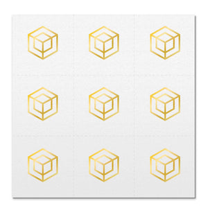 Front side page of Center (gold) mindful marks temporary mindfulness tattoo wearable reminders.