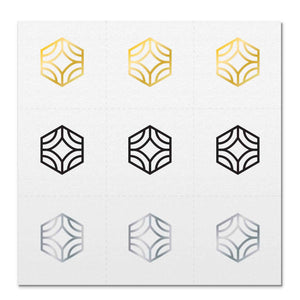 Front side page of Love mindful marks temporary mindfulness tattoo wearable reminders.