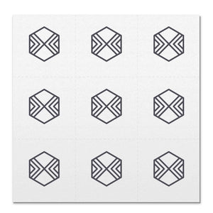 Front side page of Communicate (charcoal) mindful marks temporary mindfulness tattoo wearable reminders.