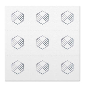Front side page of Communicate (platinum) mindful marks temporary mindfulness tattoo wearable reminders.