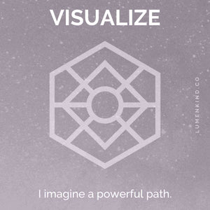 The suggested intention is VISUALIZE. I imagine a powerful path.