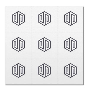Front side page of Receive (charcoal) mindful marks temporary mindfulness tattoo wearable reminders.