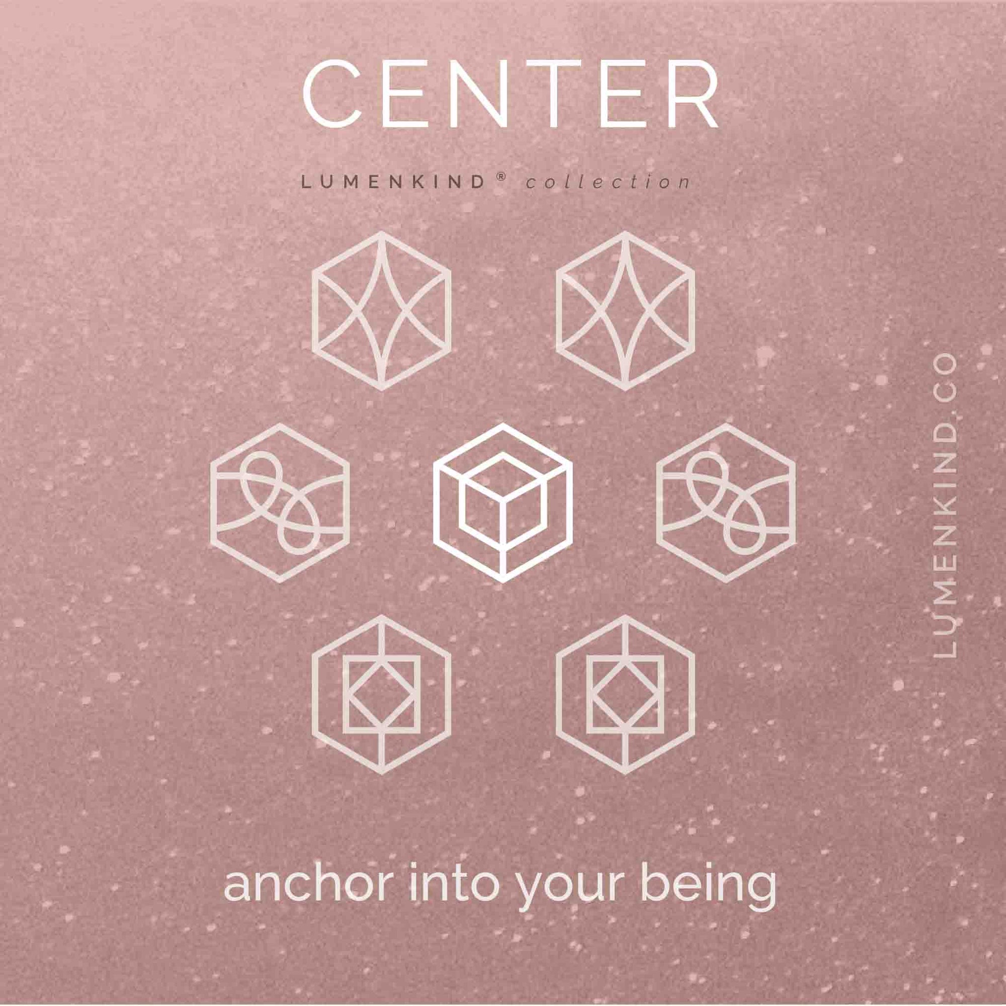 The Center Collection helps you anchor into your being. It has Center, Focus, Intuit, and Trust Mindful Marks.