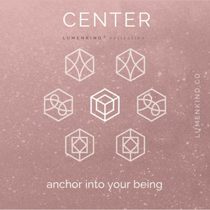 The Center Collection helps you anchor into your being. It has Center, Focus, Intuit, and Trust Mindful Marks.