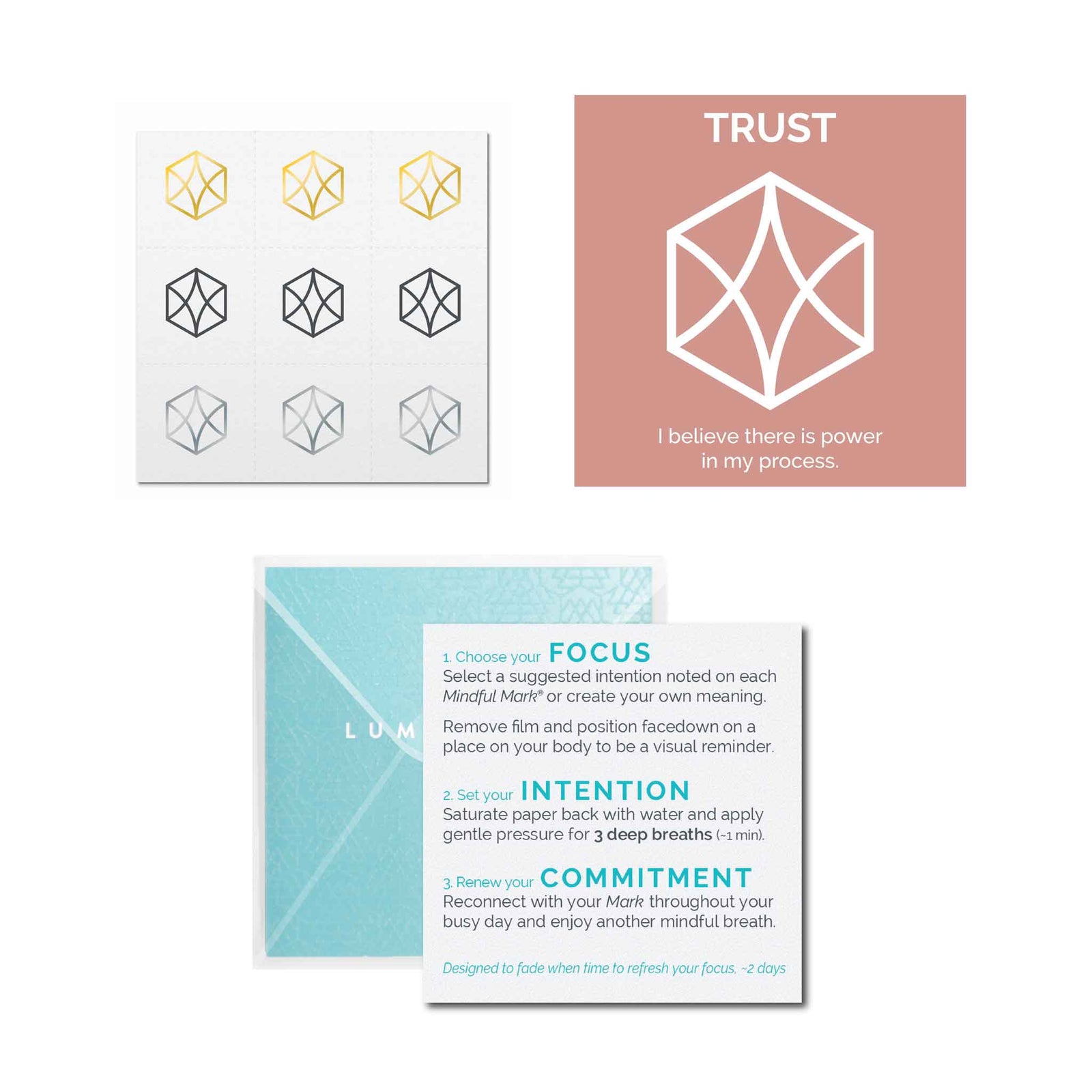 The suggested intention is TRUST. I believe there is power in my process.