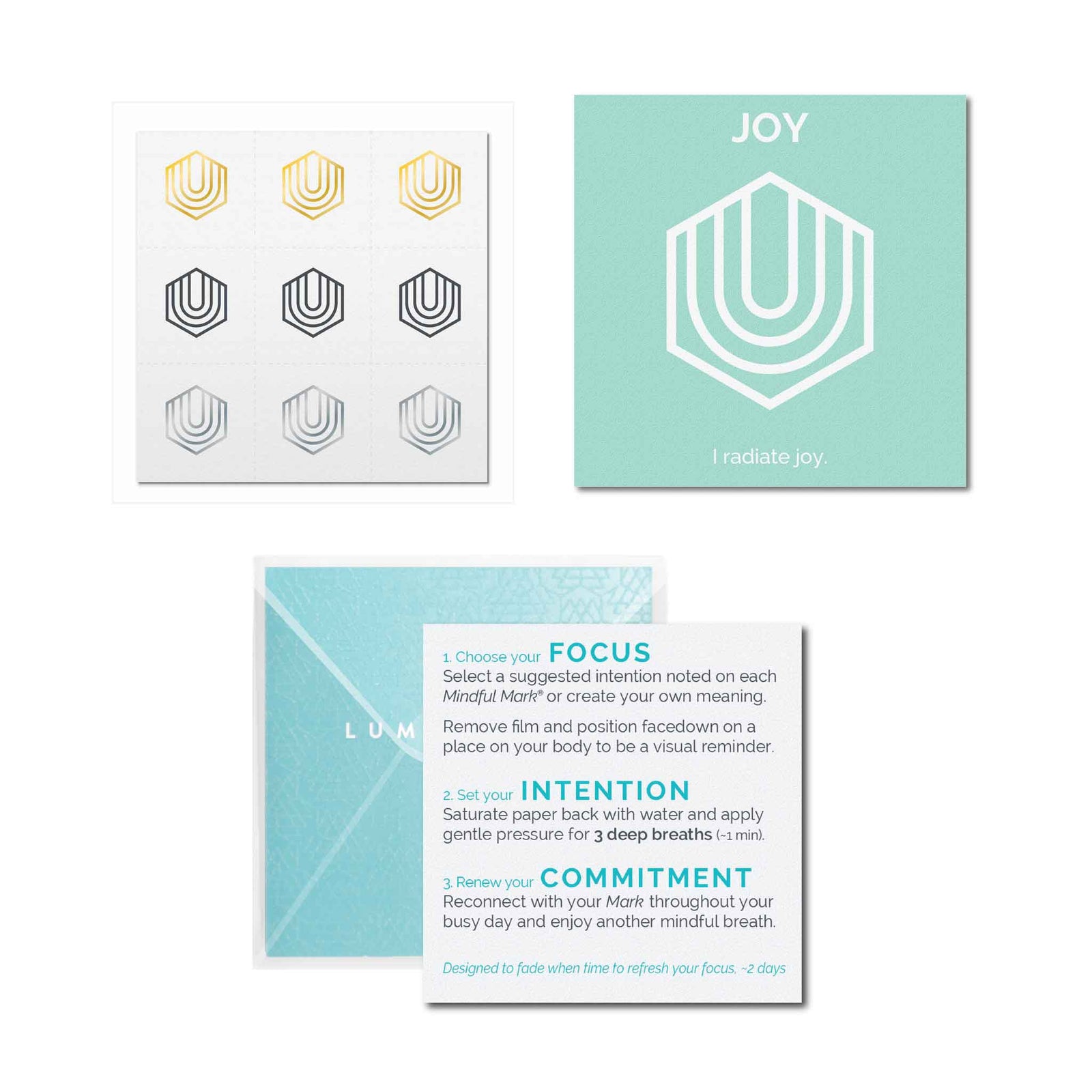 The suggested intention is JOY. I radiate joy.