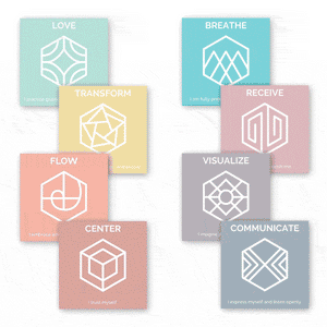 8 Choose deck cards with a suggested intention for each of the Mindful Marks in the Kit. 