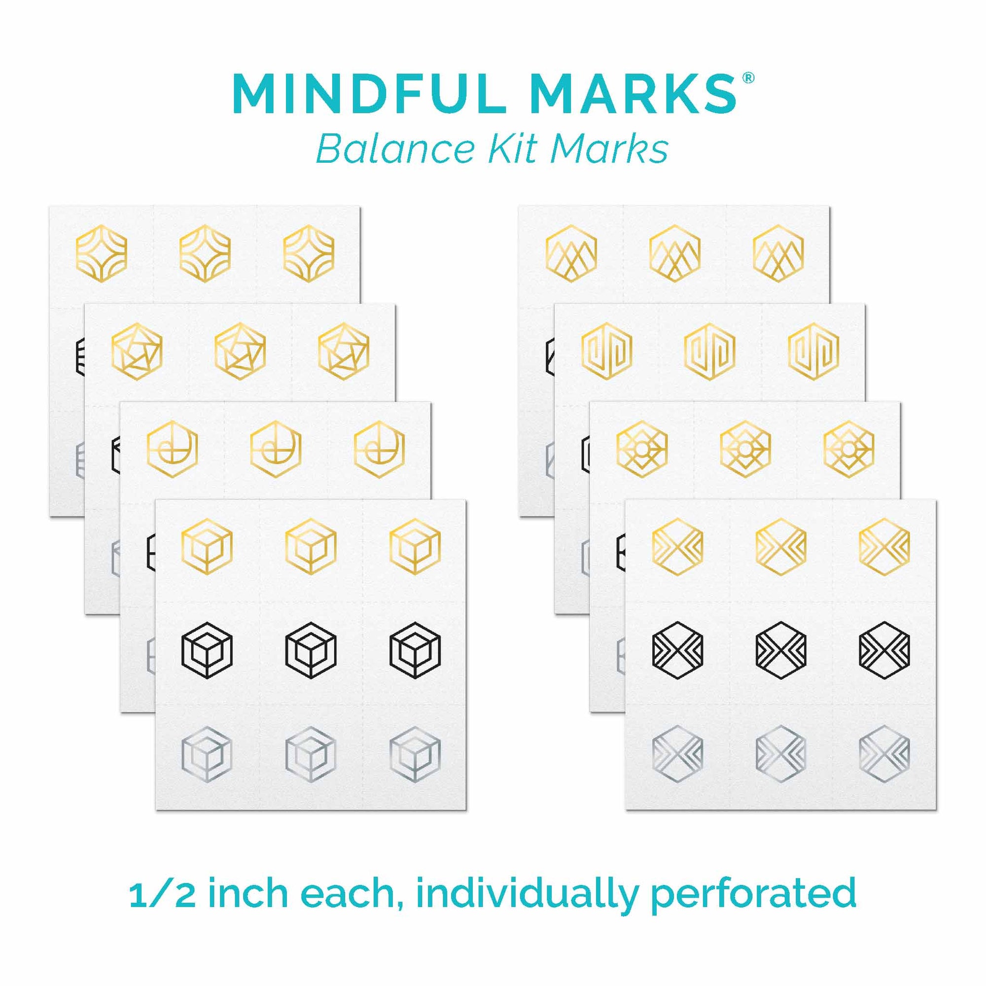A layout of all the Mindful Marks included in the Balance Kit.
