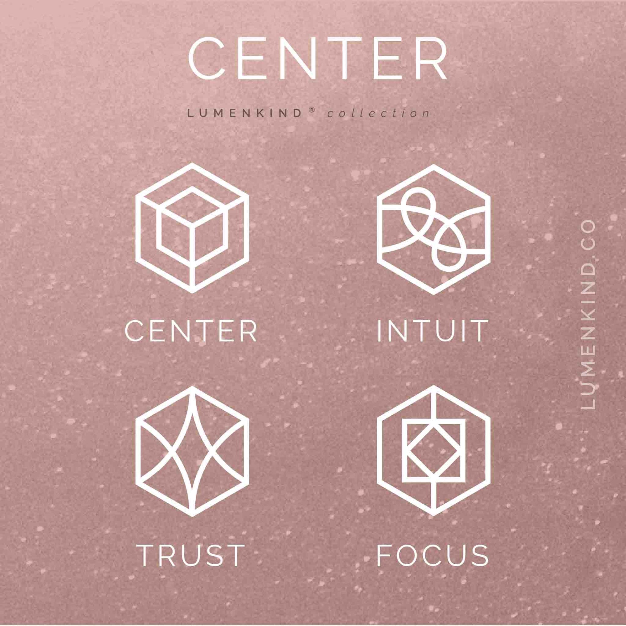 The Center Collection of Mindful Marks includes Center, Focus, Intuit, and Trust.
