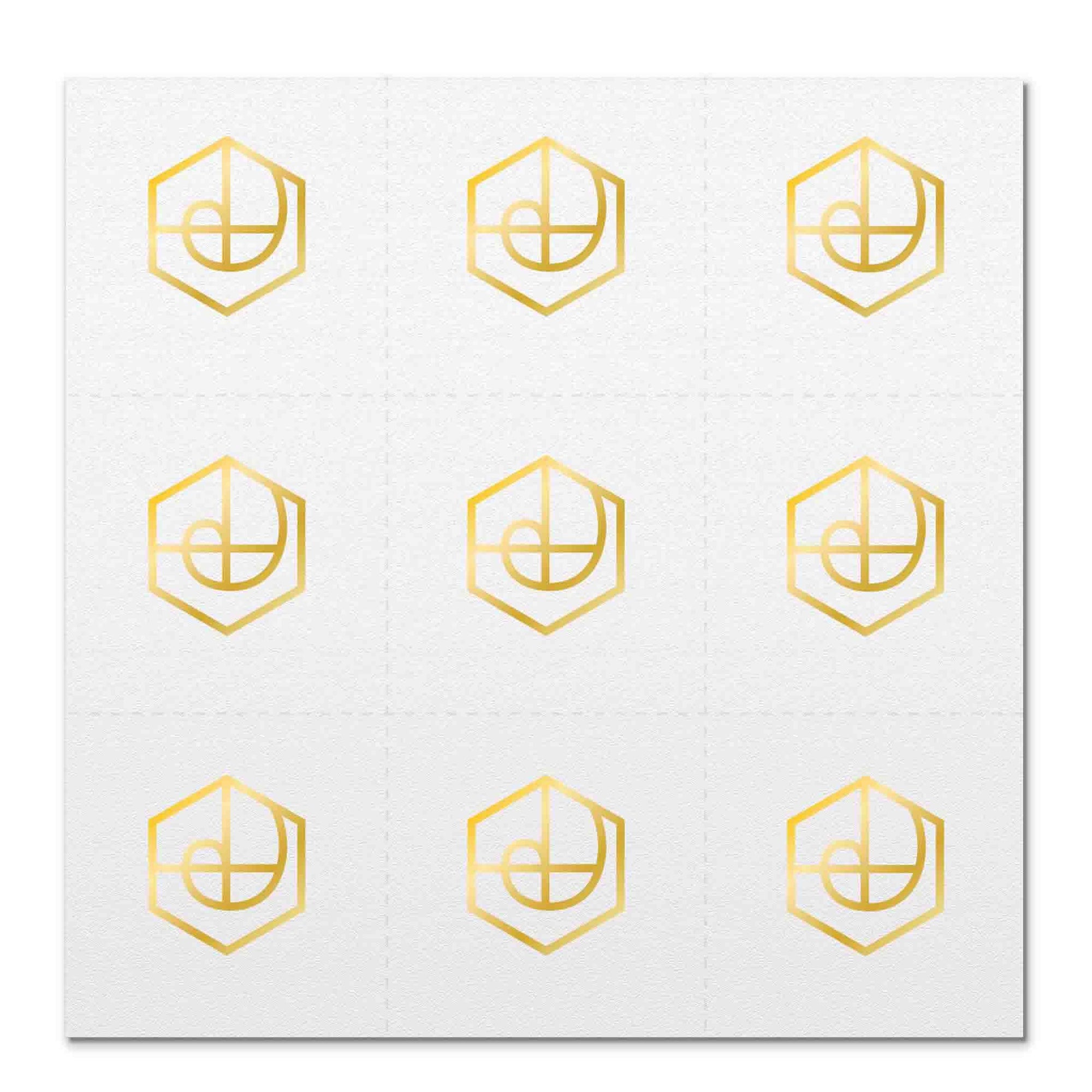 Front side page of Flow (gold) mindful marks temporary mindfulness tattoo wearable reminders.