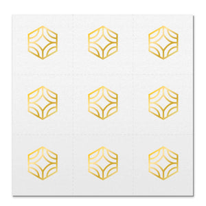 Front side page of Love (gold) mindful marks temporary mindfulness tattoo wearable reminders.