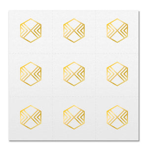 Front side page of Communicate (gold) mindful marks temporary mindfulness tattoo wearable reminders.