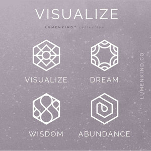 The Visualize Collection of Mindful Marks includes Visualize, Wisdom, Dream, and Abundance.