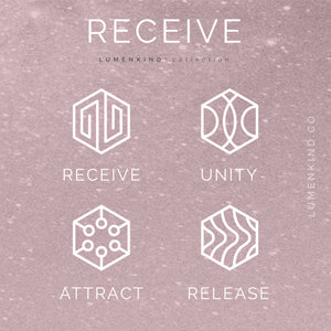 The Receive Collection of Mindful Marks includes Receive, Release, Attract, and Unity.
