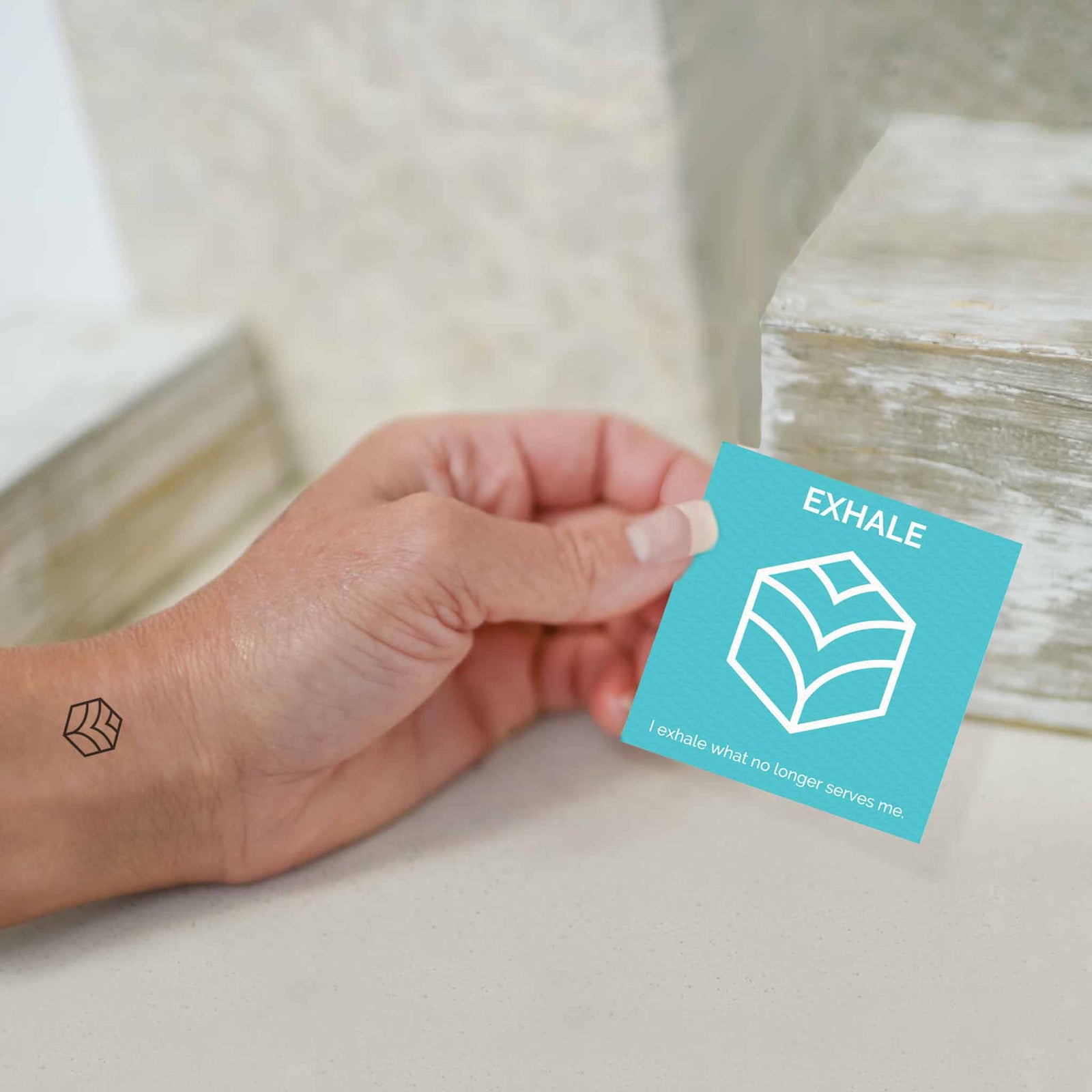 The suggested intention is EXHALE. I exhale what no longer serves me.