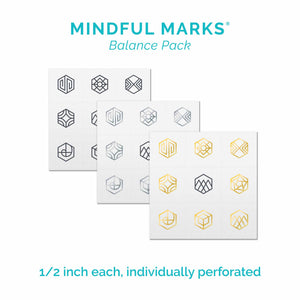 Three sheets of Mindful Marks —Balance Collection (Multi).
